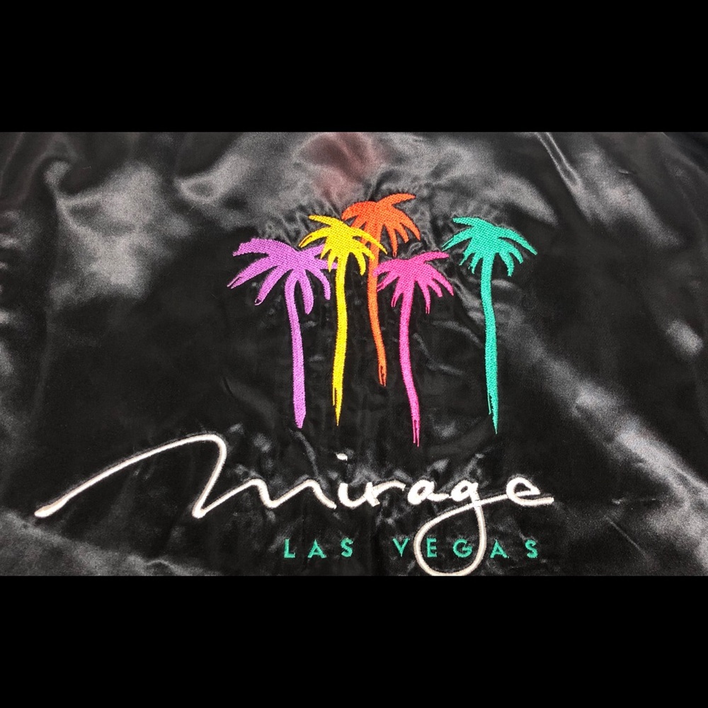Vintage 80s 90s MIRAGE Casino Vegas Satin Jacket